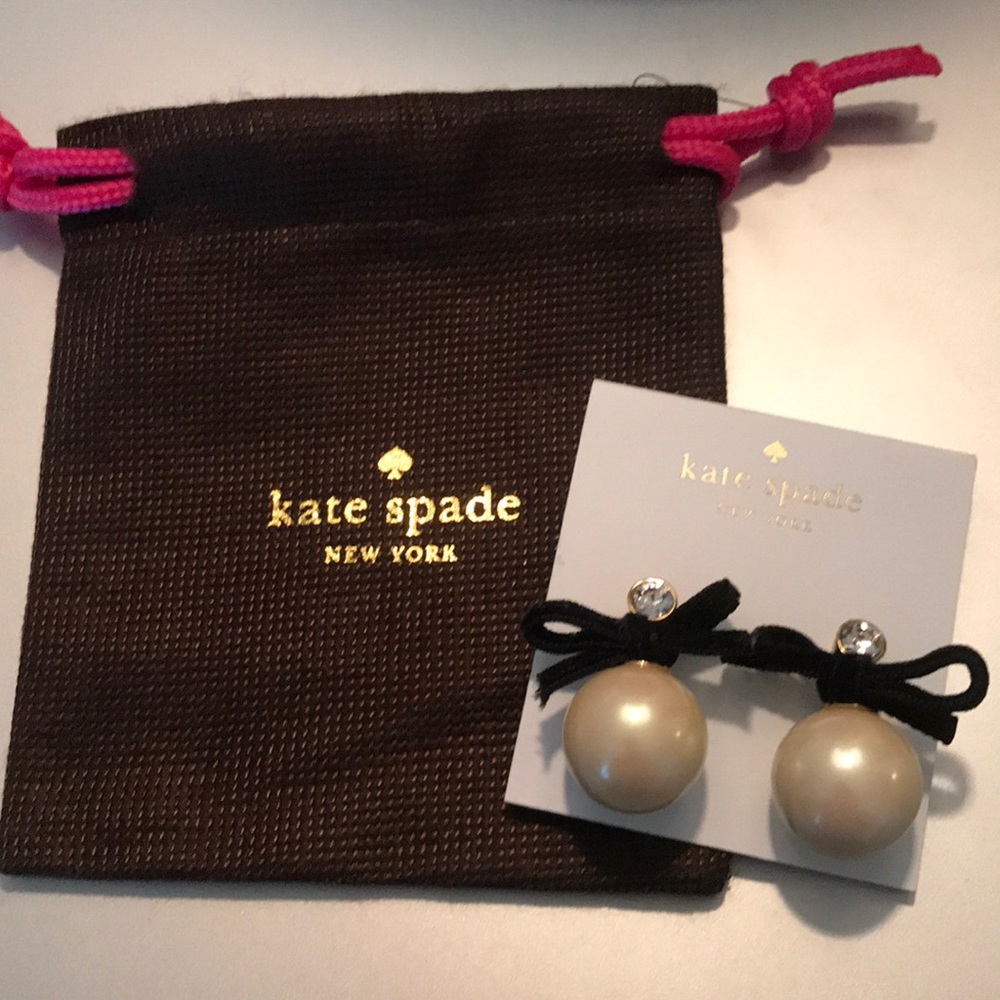 Kate Spade Bow & Pearl Earrings